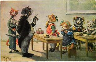 Cat school, T.S.N. Serie 1880. s: Arthur Thiele