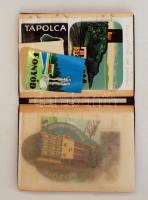 32 db bőrönd címke főként balatoni településekről, néhány külföldivel, albumba rendezve