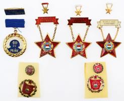 6db-os szocialista kitüntetés tétel, közte "MÁV Szolgálati Emlékérem 40 év" aranyozott, zo...