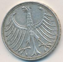 NSZK 1965J 5M Ag T:2- 
GFR 1965J 5 Mark Ag C:VF