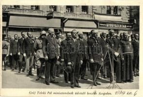 Szeged, Az 1919. évi ellenforadalom 20 éves évfordulója; Teleki Pál miniszterelnök üdvözlő beszéde; gyógyszertár (Rb)