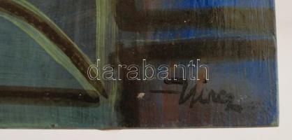 Hincz jelzéssel: Modern Glória. Olaj, farost, 55×37 cm