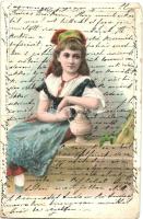 10 db RÉGI motívumlap, vegyes minőség; művész, folklór, üdvözlő / 10 old motive postcards, mixed quality; art, folklore, greeting