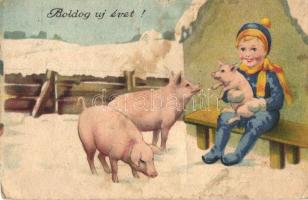 10 db RÉGI motívumlap, vegyes minőség; művész, folklór, üdvözlő / 10 old motive postcards, mixed qua...