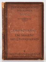 Graßhoff, Johann - Loescher, Fritz: Die Retusche von Photographien nebst ausführlicher Anleitung zum Kolorieren mit Aquarell- und Oelfarben. Berlin, 1918, Union Deutsche Verlagsgesellschaft. Sérült, kicsit laza vászonkötésben.