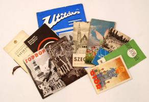 cca 1930-60 Vegyes magyar idegenforgalmi kiadvány és térkép, 8db, különböző méretben és minőségben