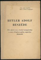 1941 Hitler Adolf beszéde október 3-án a berlini Sportpalotában a német télisegélymozgalom megnyitása alkalmából, pp.:23, 21x15cm