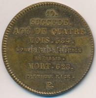 Franciaország ~1900. "II. Chlothar" peremén jelzett Br emlékérem "Francia Királyok so...