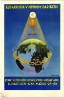 1938 Budapest XXXIV. Nemzetközi Eucharisztikus Kongresszus - 3 db régi képeslap / 3 old postcards