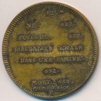 Franciaország ~1900. "II. Klodvig" peremén jelzett Br emlékérem "Francia Királyok sor...