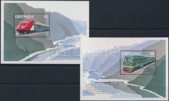 Locomotive; Stamp exhibition minisheet set + block set Mozdony; bélyegkiállítás kisívsor + blokksor