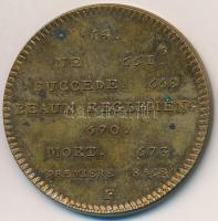 Franciaország ~1900. "II. Childeric" peremén jelzett Br emlékérem "Francia Királyok s...