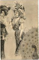 10 db RÉGI motívumlap, vegyes minőség; hölgyek, művész / 10 old motive cards, mixed quality; lady, a...