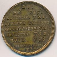 Franciaország ~1900. "IV. Theuderich (érmén II.)" peremén jelzett Br emlékérem "Franc...