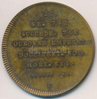 Franciaország ~1900. "Nagy Károly" peremén jelzett Br emlékérem "Francia Királyok sor...