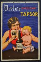 cca 1930 Dreher Excelsior Tápsör, R. Köhegyi E., "Fortuna" Nyomda, plakát kartonra kasírozva, kissé viseltes szélekkel, 46x31cm