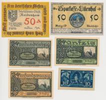 Németország / Weimari Köztársaság 1920-1921. 6db klf szükségpénz, közte Arys, Lilienthal, Nordenham T:I-,II Germany / Weimar Republic 1920-1921. 6pcs of diff necessity notes, including Arys, Lilienthal, Nordenham C:AU,XF