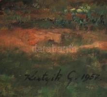 Kutyik jelzéssel: Déli pihenő. Olaj, vászon, jelzett, keretben, 50×60 cm