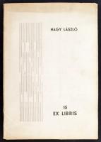 Nagy Lázár László (1935-): 15db ex libris, fametszet és linó, sorszámozott 3./100. mappában, jelzettek, 25x17cm