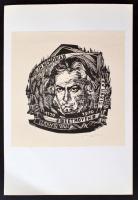 Nagy Lázár László (1935-): 15db ex libris, fametszet és linó, sorszámozott 3./100.  mappában, jelzet...