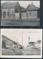 2 db fotó: Soroksár, Templom utca; Bp., Vörösvári út, az egyik hátulján feliratozva, 9×14 ill. 10,5×15 cm