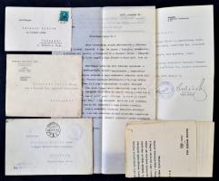 cca 1927-1930 Udvardy Miklós (1870/1882?-1944/1952?) miniszteri tanácsos, a Magyar Revíziós Liga főtitkára, majd igazgatójához különféle tárgyban írt levelek, levelezőlapok, meghívók, közel 100 db
