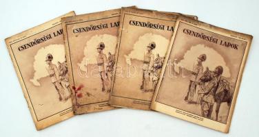 1939 Csendőrségi lapok, 4 szám, kissé viseltes borítóval