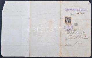 1922 Fényképes úti igazoló jegy, okmánybélyeggel