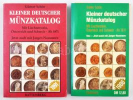 Günter Schön: Kleiner deutscher Münzkatalog - mit Liechtenstein, Österreich und Schweiz. Ab 1871. 15. Auflage. Battenberg, München, 1986. + 20. Auflage, Battenberg, Augsburg, 1990. használt állapotban