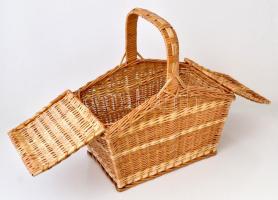 Fonott piknik kosár, 39x39x22cm