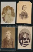 14 db különféle régi portréfotó, különböző, nagyrészt magyar műtermekből (Kecskemét, Székesfehérvár, stb.)