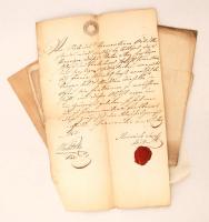 1782-1854 11 db pest-budai házasságlevél, rányomott viaszpecsétekkel