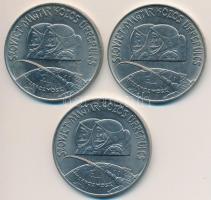 1980. 100Ft Ni "Szovjet-magyar közös űrrepülés" (3x) T:BU Adamo EM61