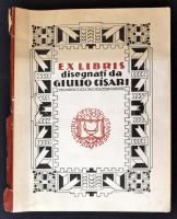 Ex libris disegnati da Giulio Cisari membro dell'Accademia di Brera. Savona, 1958, Cisari. Elvált, kiadói papír borítóban. Sok ex libris illusztrációval /  catalogues, on the topic of bookplates and other printmaking studies