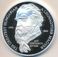 Lebó Ferenc (1960-) 2000. "50 éves az MKB / A legnagyobb magyar - Széchenyi István" Ag emlékérem eredeti tokban (31,03g/0.999/42,5mm) T:PP