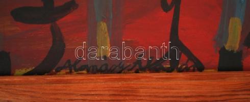 Almásy jelzéssel: Arcok, figurák. Olaj, karton, 46×37 cm