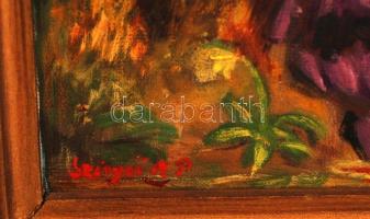 Faragott fa keret, Színyei másolattal, apró hibákkal, belső:36,5×32 cm, külső:60×52 cm