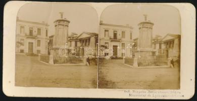 cca 1900 Lüszikratész-emlékmű, Athén, feliratozva, 9x18 cm