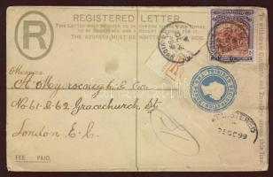 1899 Mi 47 ajánlott levélen Londonba Ű/ on registered cover to London