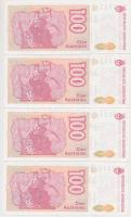 Argentína 1985-1990. 100A (6x) sorszámkövetők T:I- Argentina 1985-1990. 100 Australes (6x) sequentia...