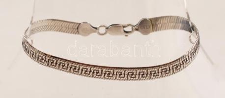 Ezüst meander mintás karlánc, Ag., nettó: 10,4gr., jelzett, 19,5cm / Meander pattern Silver bracelet...