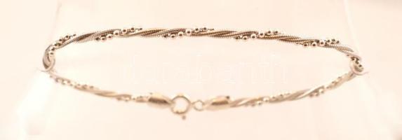 Ezüst gyöngymintás karlánc, Ag., nettó: 4,4gr., jelzett, 18cm / Silver bracelet, Ag, net. 4,4gr, mar...