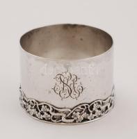 Ezüst, monogramos  szalvétagyűrű, Ag., nettó: 23,6gr., jelzett, 4cm / Silver, monogrammed napkin rin...
