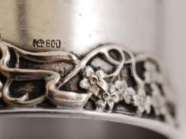 Ezüst, monogramos  szalvétagyűrű, Ag., nettó: 23,6gr., jelzett, 4cm / Silver, monogrammed napkin rin...