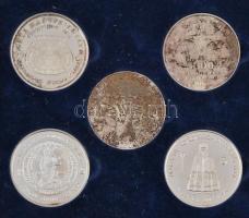 2000. "A Magyarok Államalapításának 1000 Éves Évfordulója Emlékére" 5db klf Ag emlékérem: ...