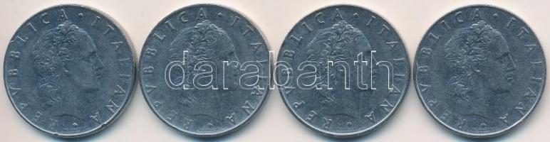 Olaszország 1955-1963R 50L acél (4x) T:2 apró ph. Italy 1955-1963R 50 Lire stainless stell (4x) C:XF...