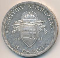 1938. 5P Ag "Szent István" T:2 Adamo P8.1