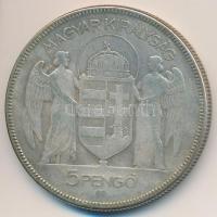 1930. 5P Ag "Horthy jobbra" T:3 karc Adamo P8