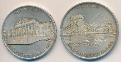 1956. 10Ft + 20Ft Ag "10 éves a Forint" T:2