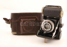 Balda Jubilette	24x36 mm kamera Meyer	Trioplan 1:2,9/5 cm objektívvel, Balda Compur zárral, bőrtokban / Vintage German camera